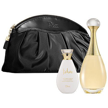 Dior J'adore Gift Set - 50ml Eau De Parfum, 50ml Body Lotion, Black Makeup Bag