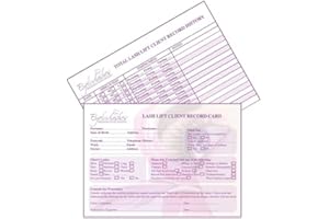 EYELUVLASHES PROFESSIONAL EYELASH EXTENSIONS Lash Lift Client History Record Cards Lash Perming Record Cards Lash Lifting Client Consultation Form A6 Pack of 50