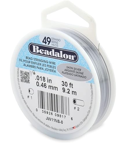 Beadalon Perlenbesaitungsdraht: 49-fädig, 0,018 Zoll, Satin Gold, 9 M – Flexibel & Stabil Für Schmuckdesign