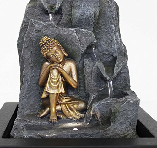 Zimmerbrunnen Dekobrunnen FoBuddha Rest ruhender Buddha mit LED 10647 - 4