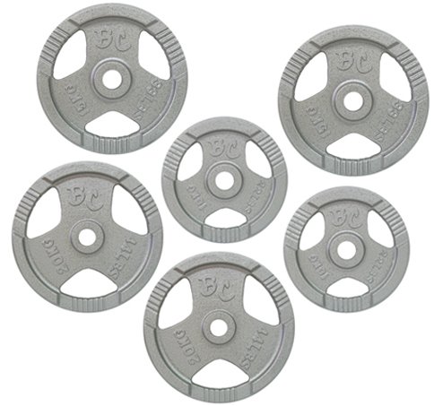 Profi Olympia Hantelscheiben Guss-Gripper 50/51mm Set – 2×10, 2×15, 2×20 Kg Hantelscheiben - 2
