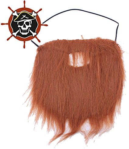 FASHIONIKON Halloween Adult Perform Costume Fake Beards Moustache facial hair with Elastic Strap in BLACK / BROWN (BROWN)