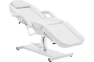 PHYSA WELLNESS & LIFESTYLE Physa Bienestar y Estilo de Vida Physa Physa CAPUA Camilla de cosmética Blanca 200 kg Mecanismo de elevación hidráulico Giratorio 360° Mesa de Tratamiento Blanca sillón de cosmética Mesa de Terapia m