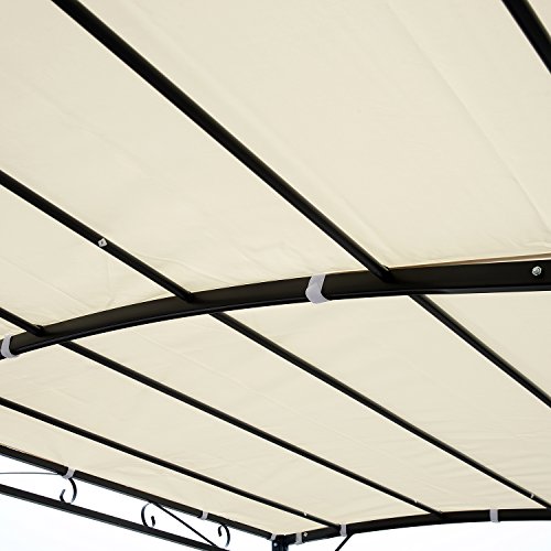 Outsunny® Pergola Gartenpavillon Pavillon Überdachung Zelt Metall Creme 297x297cm - 6