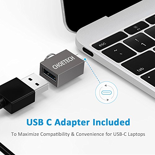 USB C Hub CHOETECH USB 3.0 4 Port Hubmit BC 1.2 Charging und USB C Adapter für USB Type C Geräte 2016/2017 MacBook Pro, MacBook 12”, MacBook Air und Andere - 2