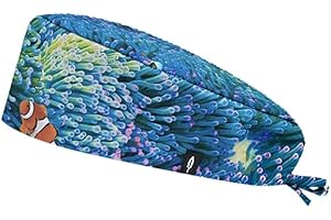 Robin Hat - Calot Chirurgien Femme et Homme | Cheveux Courts | Confortable, Ajustable, Respirant | Tissu 100% Coton Biodégradable | Soins de Santé, Médecins, Infirmiere, Dentiste | Taille Unique, Nemo