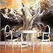 Produktbild Lqwx Dekorative Malerei Wallpaper 3D böse Wolf zum Himmel brüllen Snow Mountain Landschaft Hintergrund Wand papel de Parede-300cmX210cm
