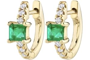 Lieson Orecchini Cerchio Argento 925, Orecchini Cerchietti con Zirconi Quadrati Orecchini Per Matrimonio Sposa