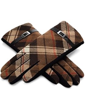 Futrzane Handschuhe Für Damen Mit Riemen Und Buntem Muster P2