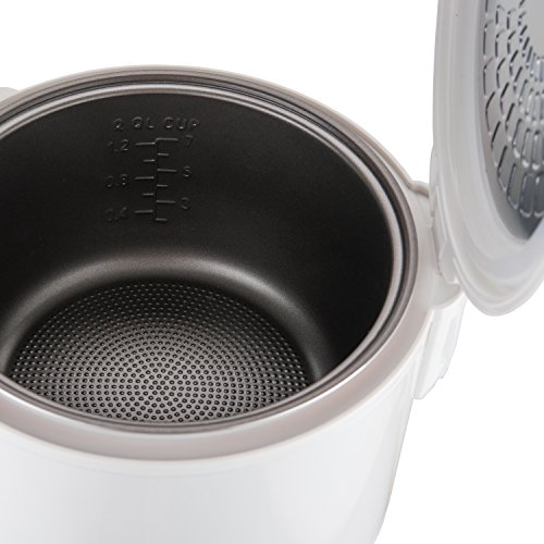 Reishunger Reiskocher mit Warmhaltefunktion, 1,2 l, 500 W, hochwertiger Innentopf mit doppelter Antihaftbeschichtung, mit Löffel und Messbecher - 4