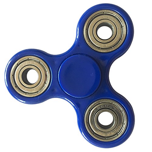 Tri-Spinner Fidget TangrenStress Reducer EDC ADHD Focus High Speed 3-5 Min Spins Killing Time (Blue)