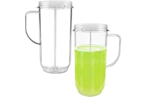 AUMUA 2 Stk 650ml Becher Kompatibel mit Magic Bullet Elektrischer Mixer Blender MB1001 - Juicer Ersatzbecher Zubehör Ersatzteile (Nicht für Gourmetmaxx Mixer)