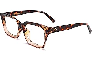 FEISEDY Montatura Occhiali da Vista Donna Uomo Occhiali Finti con Lenti Trasparenti Occhiali Quadrati Spessa Neutri B2461