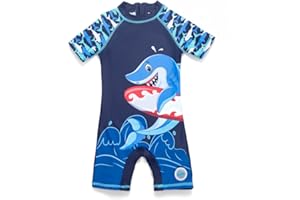 BONVERANO Costume da Bagno per Neonato Vestiti Interi Manica Lunga Protezione UV 50+ Costumi da Bagno con Cerniera