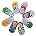 Pinksee Baby Infant Grils 5 Pairs Cotton Animal Stripes Anti Slip Booties Socks 0-18 months