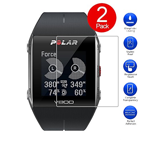 Preisvergleich Produktbild MaxKu POLAR Trainingcomputer V800 Schutzfolie Displayschutzfolie, [2 Stück] HD Transparent Displayschutz Weich Folie Screen Protector Für POLAR Trainingcomputer V800.