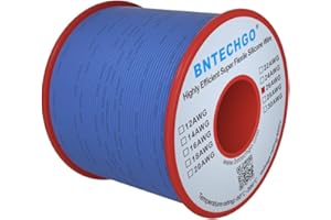 BNTECHGO 26 Gauge Silicone Wire Spool Blue 250 ft Ultra Flexible High Temp 200 deg C 600V 26 AWG Silicone Rubber Wire 30 Strands of Tinned Copper Wire Stranded Wire for Model Low Impedance