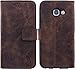 Produktbild Burkley Lederhülle geeignet für Samsung Galaxy A5 2017 Handyhülle Case Cover - bruchfeste Schutzhülle passend für Galaxy A5 2017 - Handmade (Kaffee Braun)