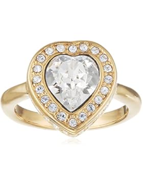 Guess Damen-Ring Herz Messing Glas weiß - UBR28508