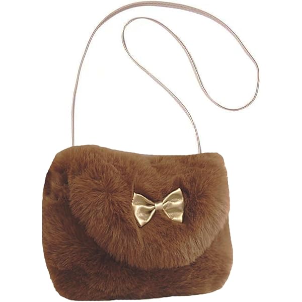 Sac à Bandoulière Ourson Pour Fille – En Peluche Douce – Bandoulière Ajustable – 19x16 Cm – Rose – Porte-monnaie Mignon