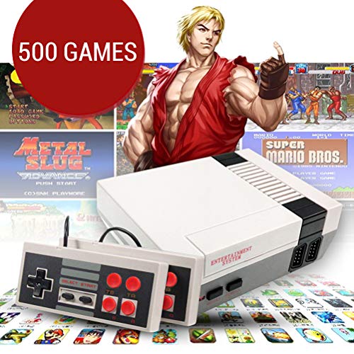 Preisvergleich Produktbild Surenhap Klassische Mini-Spielkonsolen Spielkonsolen Gamepad Controller Eingebaute 500 Spiele, Videospielkonsolen