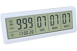 FCXJTU Digitale Countdown-Tage-Timer-Uhr – weiße verbesserte große 999 Tage Countdown-Uhr mit Halterung, starke magnetische Rückseite für Ruhestand, Hochzeit, Urlaub, Geburtstag, Feiertage (999 Tag)
