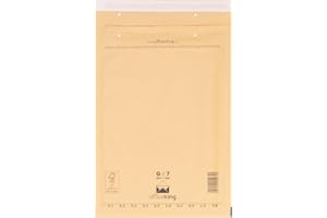 VERPACKING officeking G/7 Luftpolstertaschen 50 Stk Braun, Reißfest, DIN A4+ C4 Versandtaschen | 250 x 350 mm Umschlag 50my Briefumschlag, wasserabweisendes Kraftpapier