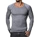Produktbild Elecenty Herren Langarmshirt Longsleeve Slim Fit T-Shirt Leicht Oversize Basic Männer Sweatshirt Kompressionsshirt Grandad-Ausschnitt aus hochwertiger Baumwoll-Mischung (M, Grau)