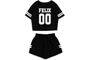 JUNG KOOK Kpop Stray Kids Shirt + Shorts Set Merch Hyunjin Felix Leeknow Bangchan Changbin Seungmin Shorts T-Shirt Tee