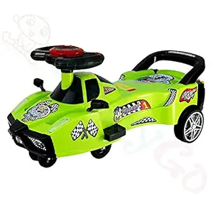 BabyGo Baby Furrari Swing Magic Car Ride On for Kids with Music and Light (Green)