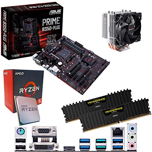 Components4All AMD Ryzen 5 1600X 3.6Ghz (Turbo 4.0Ghz) Six Core Twelve Thread CPU, ASUS Prime B350-PLUS Motherboard, 8GB 3000Mhz Corsair DDR4 RAM & BeQuiet Pure Rock Slim CPU Cooler Pre-Built Bundle
