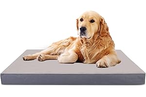 Nobleza Cama Perro Grandes Ortopédica, Colchoneta Perro Lavable, Colchon Perro con Funda Desenfundable, Relleno Grueso, Forma de Huevo, Tamaño XL, 110x80x8cm, Gris