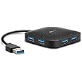 TP-Link UH400 Hub USB 3.0 -4 in 1, 4 Porte, Sdoppiatore, Multipresa Portatile, 4 Indicatori LED, Design con Cavo Pieghevole, 