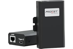 PROCET POE SYSTEM PROCET USB C PoE Splitter Gigabit IEEE802.3bt PoE++ 60W Active PoE to USB-C Adapter Splitter forTablet, iPad, MacBook, Wireless AP, Security IP Camera