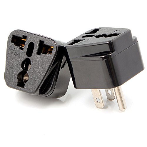 Neuftech 2x Reiseadapter stecker mit Schutzkontakt Buchse US/ USA auf Europa /Deutschland,UK,USA,Amerika ,Kanada ,China ,Mexiko,Thailand usw adapter - 2