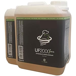 ECODOR - Uringeruch Entferner - UF 2000 2x 2,5l. Ein geruchsneutraler effizienter Katzen- und Haustierurin Geruchsentferner, der Urin wirksam den Kampf ansagt. Dort wo Uringeruch unerwünscht ist, bietet unser Produkt eine umweltfreundliche und effiziente Lösung. UF2000 überdeckt den unangenehmen Geruch des Urins nicht, sondern baut den unangenehmen Geruch mithilfe von Enzymen ab.