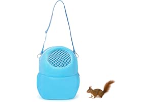 WISHLOTUS Pet Carrier Bag for Small Animals, Portable Outgoing Travel Handbags With Nylon Straps Small Pet Pouch for Hamster Rat Hedgehog (M, Blue)