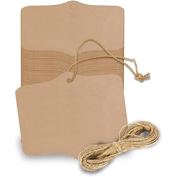 Kraft 100 Pcs Paper Hollow Christmas Tree Gift Tags With String, Vintage Craft H
