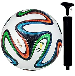 XTROKE PU Football Combo Pack 1 Football with 1 Pump Soccer Fun and Activity Game Youth Size-5 (White & Red)