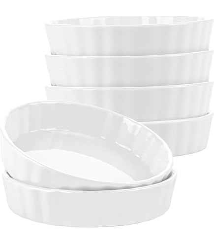Tikooere Lot de 6 ramequins de 118,4 g - Passe au four - Pour crème brûlée, soufflé