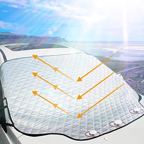 OASMU - Parasol magnético para Coche con Bordes magnéticos, Protector de Visera para Quitar Hielo, para Parabrisas de Invierno y Verano, Parasol para Coches, Camiones, Furgonetas, todoterrenos