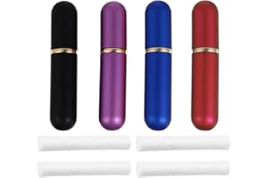 WBZOWRB 4 Piezas Inhalador Nasal, Inhaladores Nasales, Aluminio Buena Higroscopicidad Rellenables Para Aromaterapia Tubos De Aceite Esencial Varillas Vacías Aromáticas Con 4 Mechas De Algodón