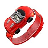 Kinder Student Armbanduhr Auto Kinder Uhren Jungen Mädchen Uhr Kind Digital Armbanduhr Elektronische Armbanduhr für junge Mädchen, rot