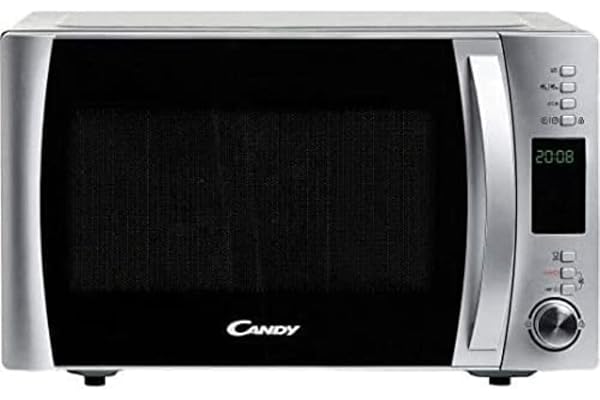CANDY CMXW22DS Micro ondes solo, 22L, Puissant 800W,Programmateur digital, +10 menus auto, Décongelation automatique poids/temps, Plateau tournant, Fonction Silence & éco, Sécurité enfant, Silver