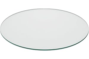 Relaxdays Tablero Vidrio Templado, Ø 50 cm, Grosor 8 mm, Panel Cristal Redondo para Mesa y Chimenea, ESG, Transparente