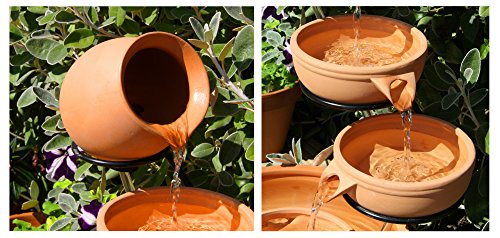 Terracotta-Kaskadenbrunnen – solarbetrieben - 4