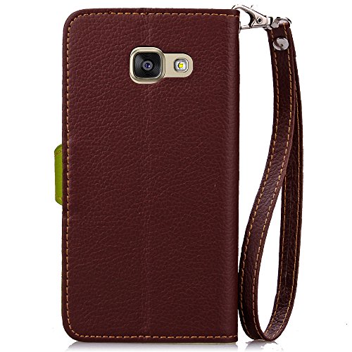 Samsung Galaxy A5 2016 Hülle,Schutzhülle,Galaxy A5 Handyhülle Schutzhülle,Yica Leder Wallet Tasche Brieftasche Schutzhülle, Blumen Muster PU Lederhülle Flip Hülle Case für Samsung Galaxy A5 2016 (Braun) - 3
