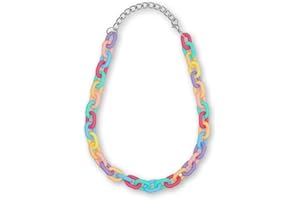 SOULCATS Collana girocollo di dichiarazione colorata enorme catena a maglie oversize a catena vintage