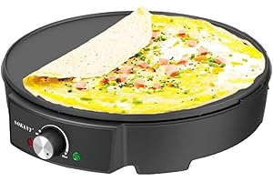 ‎SOKANY SOKANY 1000W Crêpes Maker, 30cm Durchmesser, Temperatureinstellung, Mit Antihaftbeschichtung, Inkl Teigverteiler & Crêpes-Wender, für Crepes, Pancakes, Galettes & Burritos, Taccos.