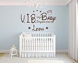 Wandtattoo mit Namen und Sternen ~ VIB Very Important Baby - Süße Träume ~ fürs Kinderzimmer und Schlafzimmer Mädchen und Jungen, 73030-58x35cm-schwarz, fürs Jungenzimmer, Mädchenzimmer Namensaufkleber Wandaufkleber Wandtatoos Sticker Aufkleber für die Wand, Tapetensticker, Tattoo aus Markenfolie mit Wunschname, in 32 Farben wählbar